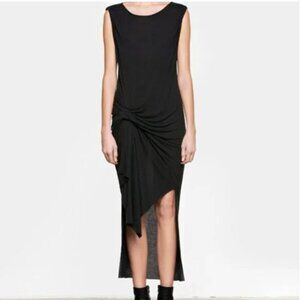 All Saints Riviera Tavi Twist-Front Sleeveless Slit Dress – Size 0 - Black